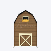 Aperturee - Aperturee Rustic Brown Farm House Barn Door Arch Backdrop Decor